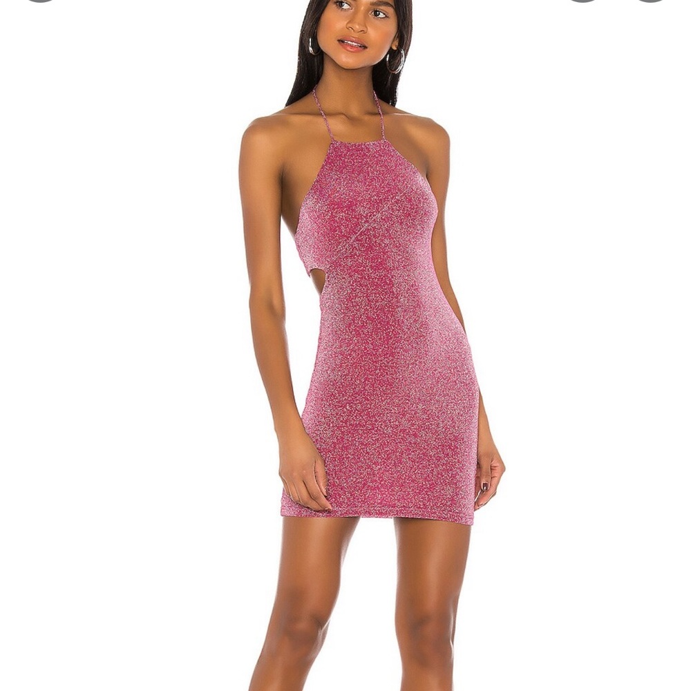 Superdown halter mini dress in berry. Size XS.